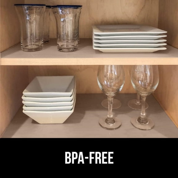 Shelf Liner, 24x30 Non-Adhesive Cabinet Liners for Kitchen Drawers, Shelves, Refrigerator, Pantry Storage, Bathroom Closet, Durable Waterproof BPA Free Ribbed Plastic, Beige