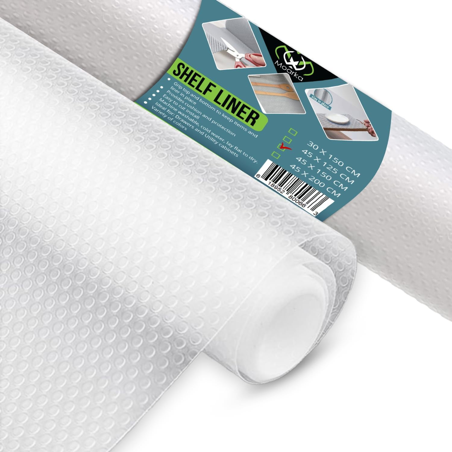 Shelf Liner for Kitchen 2 Rolls (45 x 150cm) NonAdhesive Drawer Mats