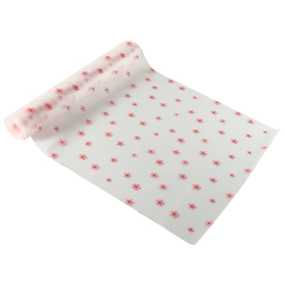 Shelf Liner - Non-Adhesive Drawer & Cabinet Liner, Non-Slip Waterproof Kitchen Shelf Paper,Pink Decorative Floral Refrigerator Liner, Easy to Cut & Clean