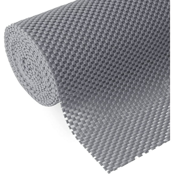 Shelf Liner, Non-Adhesive Roll Drawer Liners 12 Inches x 20 Feet, Non Slip Grip Durable Strong Clean, Shelving Liner for Kitchen cabinets,Storage, Desks, Kitchenware, Tableware, Light Gray
