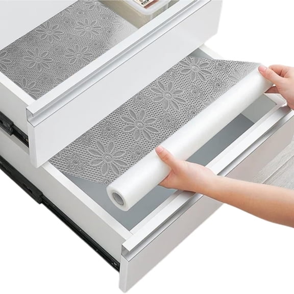 Shelf Liner, Non-Slip Cabinet Mat, Washable & Reusable Surface Protector, for Kitchen Pantry Shelves and Refrigerator Drawers, Home Organizers