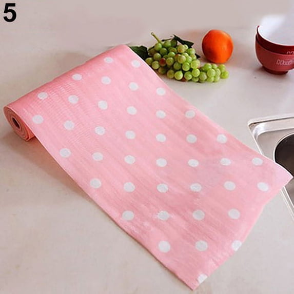 Shelf Liner, Non-Slip Non-Adhesive Drawer Liner, Drawer Liner Printing Mat to Use at Home,Office Cabinet,Pink Wave Point