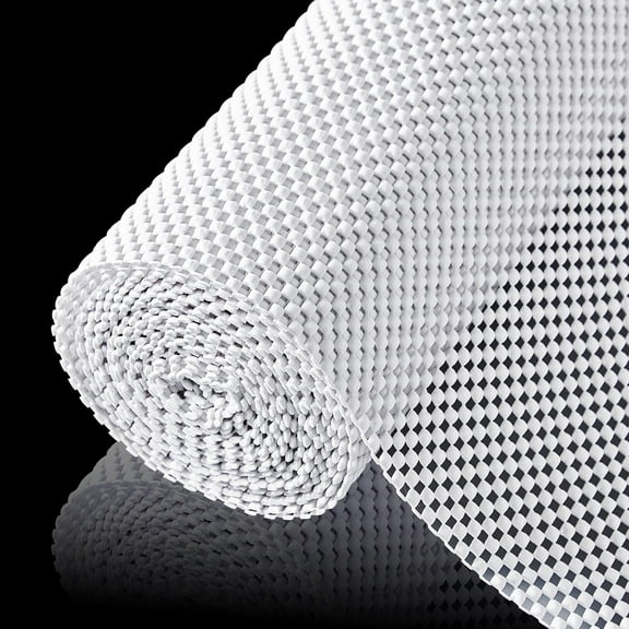 Shelf Liner for Kitchen Cabinet, Drawer Liners Non Slip Non Adhesive Thick Mat, Breathable Dresser Pantry Bathroom Protector, White, 12" x 120"