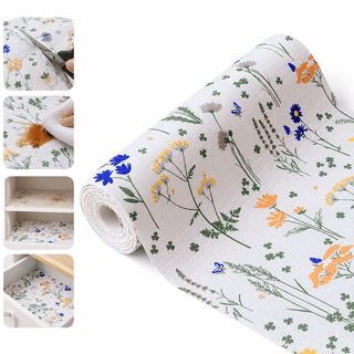 Shelf Liner for Kitchen Cabinets, Non-Slip Waterproof PVC Drawer Liner ...
