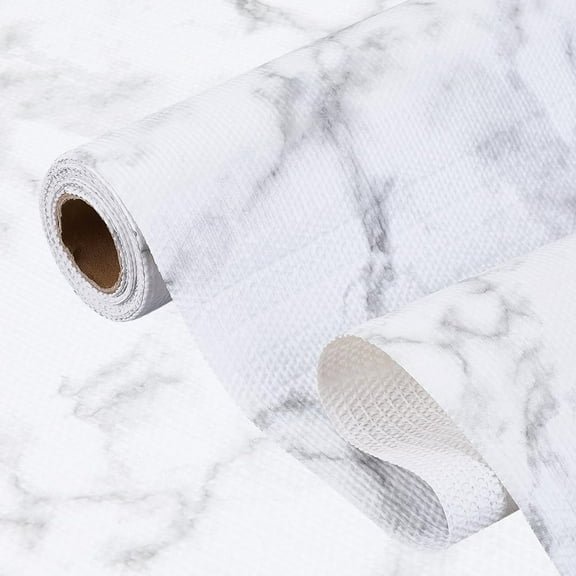 Shelf Liners for Kitchen Non Adhesive Cabinet Liner Non-Slip Drawer Liner PVC Shelf Paper Waterproof White Marble Closet Liner Mats Protect for Shelves Cupboard Dresser 11.8Inchx9.84FtWhite