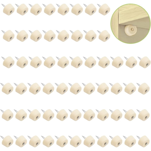 Shelf Pegs, 60Pcs Plastic Glass Wood Shelf Holder Pins Heavy Duty Shelf Support Bookshelf Pegs Shelf Bracket Nail Holder for Cabinet, Showcase, Bookcase (Beige)