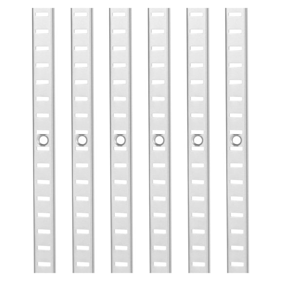 Shelf Pilaster 36.3 Inch 6 Pack, Adjustable Shelf Brackets Steel Mortise Mount, Heavy Duty Wall Shelving System for Closet, Cabinet Organization