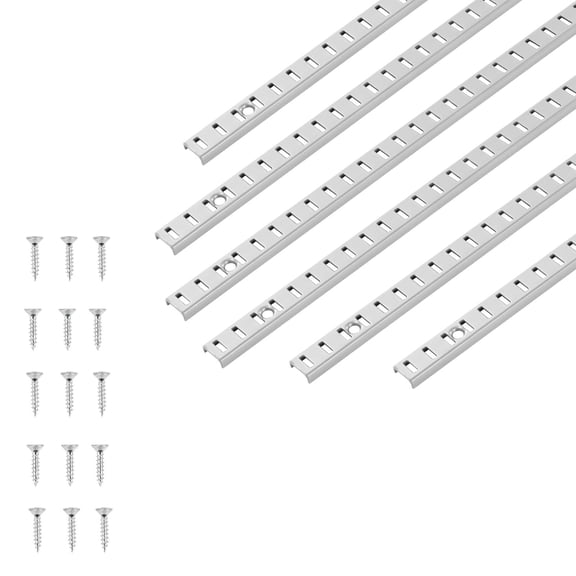 Shelf Pilaster Strips 72.7 Inch 20 Pack Adjustable Wall Shelving System Standards, Steel Mortise Mount Shelf Tracks with 140 Screws, Closet Cabinet Storage Organization and Display Solutions