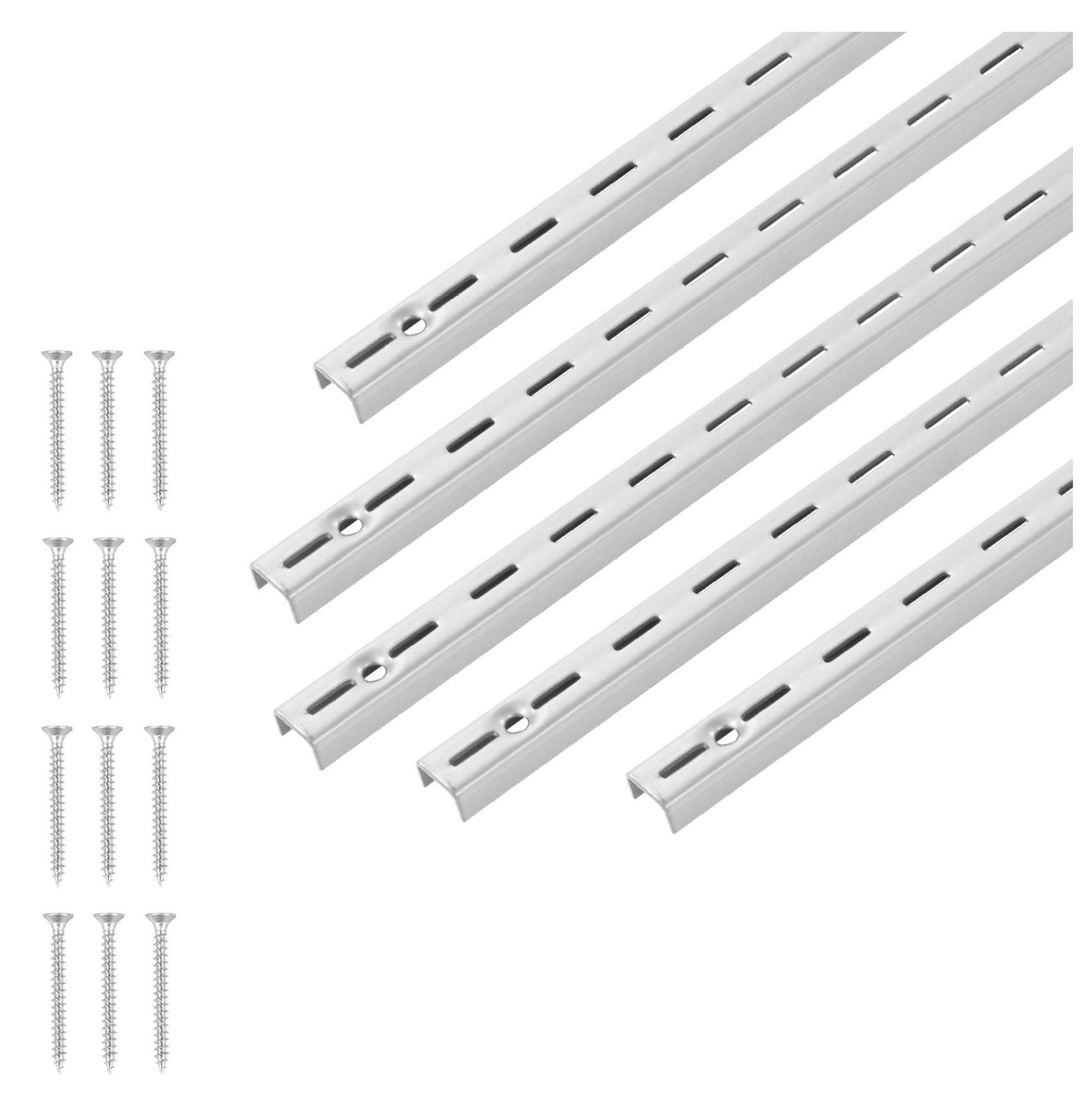 Single Slot Rails Shelf Pilasters 39-inch 10 Pack - Wall Shelving System - Heavy Duty ...