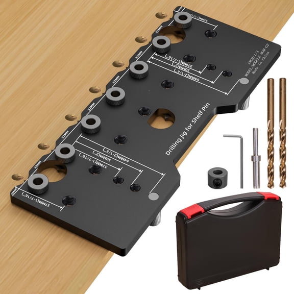 Shelf Pin Jig 1/4 Inch Aluminum Alloy Drilling Drill Guide For Straight Holes Cabinet Hardware Template Woodworking Tools