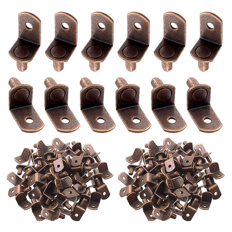 Shelf Pins,6mm Bronze Support Nails,with Holes,Plated Steel Frame Bracket Pins, Bracket Holes