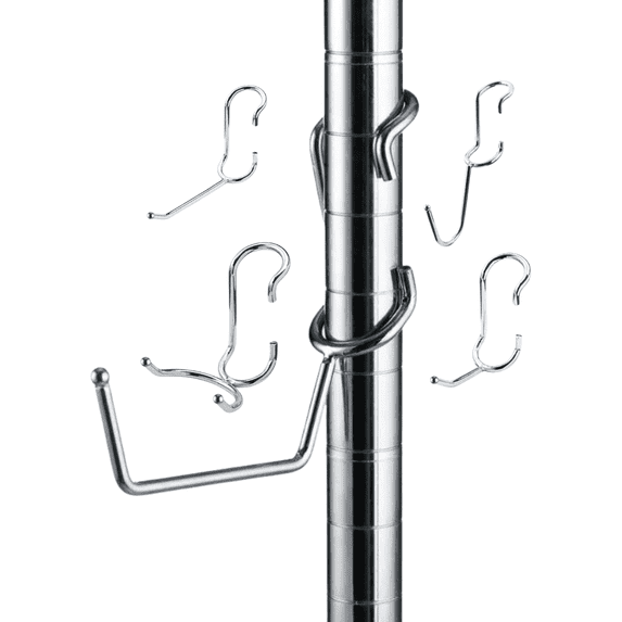 Hooks For Wire Panel Racks Variety Pack Shelf Pole Hooks – 5 Chrome Wire Shelving Hooks – J-Hook ...