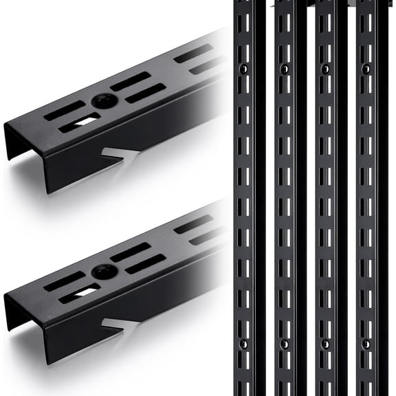 Shelf Rails Bracket Track  Upright Closet System Hardware Adjustable Wall Standard Shelf Standards for Pantries, Linen Closets, Laundry Rooms, Utility Rooms