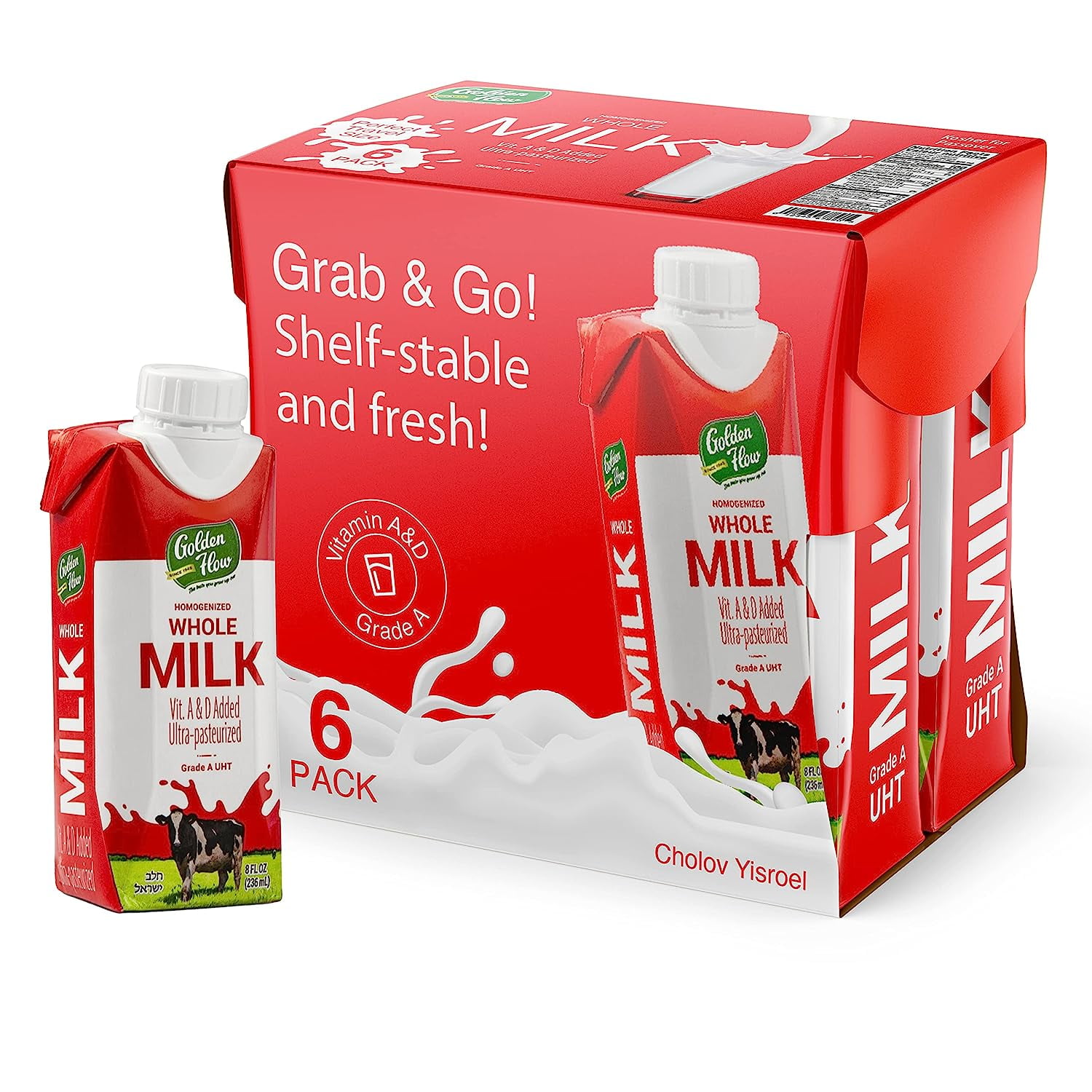 Shelf Stable Whole milk UHT Boxed Milk Fortified with Vitamins A