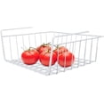 thumbnail image 1 of Under Shelf Storage Basket, Casewin Under Cabinet Hanging Metal Wire Storage Wire Basket Organizer Fit Dual Hooks for Kitchen Pantry Desk Bookshelf Cupboard (1pcs, White), 1 of 7