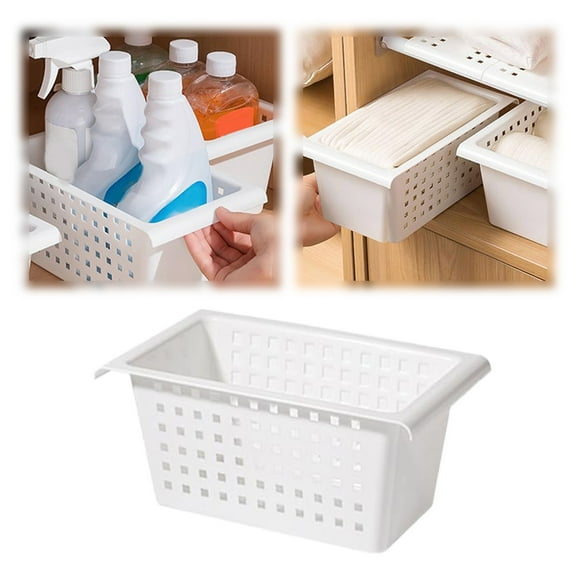 Under Shelf Storage Basket Organizer, Expandable Hanging Baskets for Closet, Wardrobe, and Kitchen, Multi-Purpose Organizer for Under Sink and Shelves