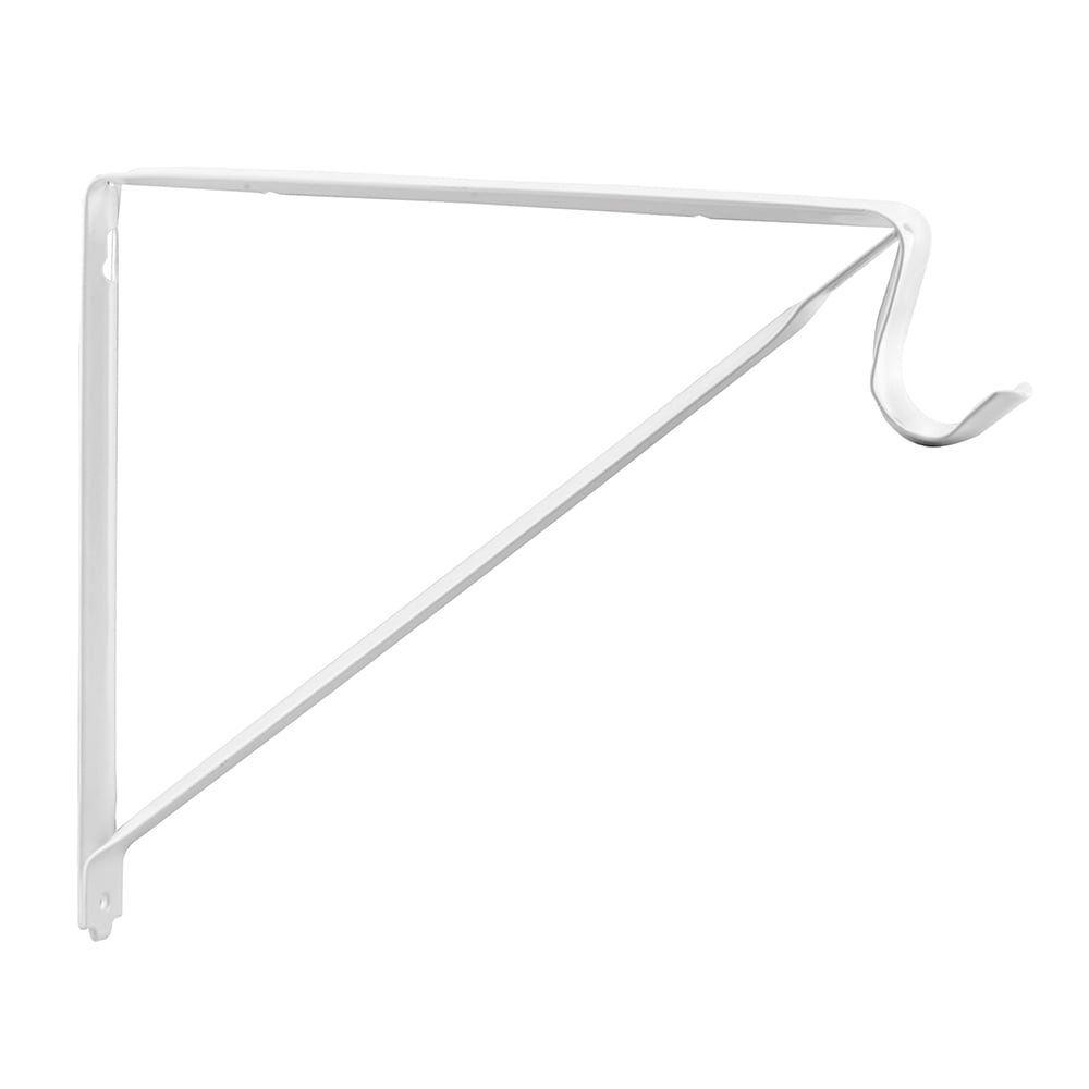 White Steel Heavy-Duty Closet Rod and Shelf Support Bracket