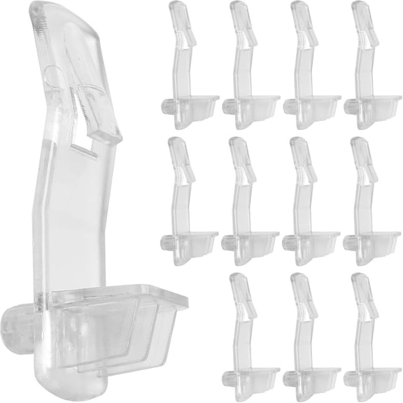 Shelf Support Peg 20PCS Clear Plastic Locking Shelf Support Pin Clips, Cabinet Shelf Pins for 1/4inch Diameter Hole and 25/32inch Shelf,Self-Locking Bracket Clips