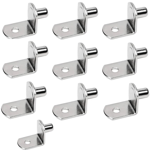 Stainless steel Shelf Support Pegs,20 Pc Shelf Pegs with Hole,5mm (1/5 inch) Cabinet Shelf Bracket Pegs,L-Shaped Shelf Pins Holders for Bookcase Kitchen Closet Shelf Shelves Furniture Cabinet(Silver)