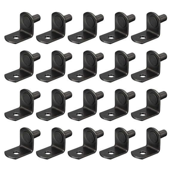Uxcell Shelf Support Pegs L-Shaped Bracket Pegs Shelf Pin With Hole Black 5mm