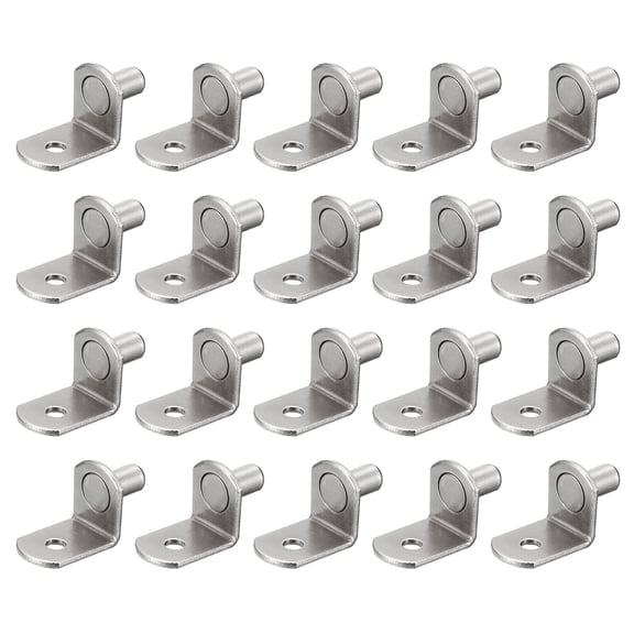 Uxcell Shelf Support Pegs L-Shaped Bracket Pegs Shelf Pin With Hole Silver Tone 6mm