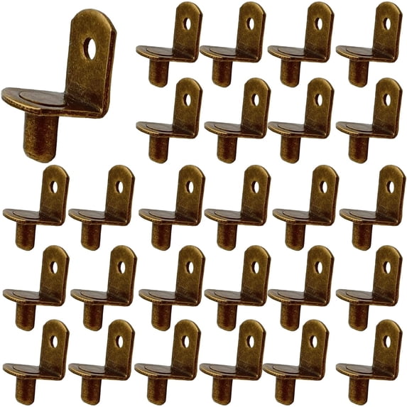 Shelf Support Pegs, 30 PCS Shelf Pegs with Hole, 5Mm (1/5 Inch) Cabinet Shelf Bracket Pegs, L-Shaped Nickel Plated Shelf Pins Holders for Bookcase Kitchen Closet Shelf Shelves Furniture Cabinet