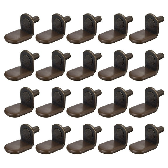 Shelf Support Pegs, 40 Pack 5mm L-Shaped Shelf Pin with Rubber Sleeve, Copper Tone