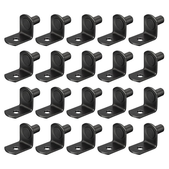 Shelf Support Pegs, 60 Pack 6mm(1/4") L-Shaped Bracket Pegs Shelf Pin, Black