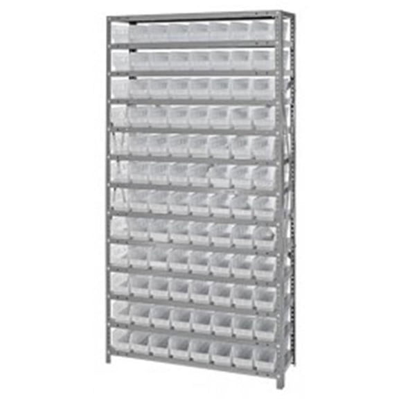Shelf Unit With 48 Bins, Clear