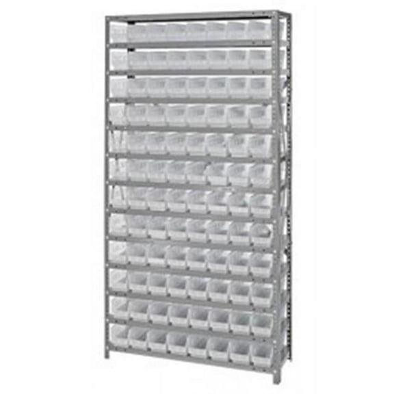 Shelf Unit With 96 Bins, Clear
