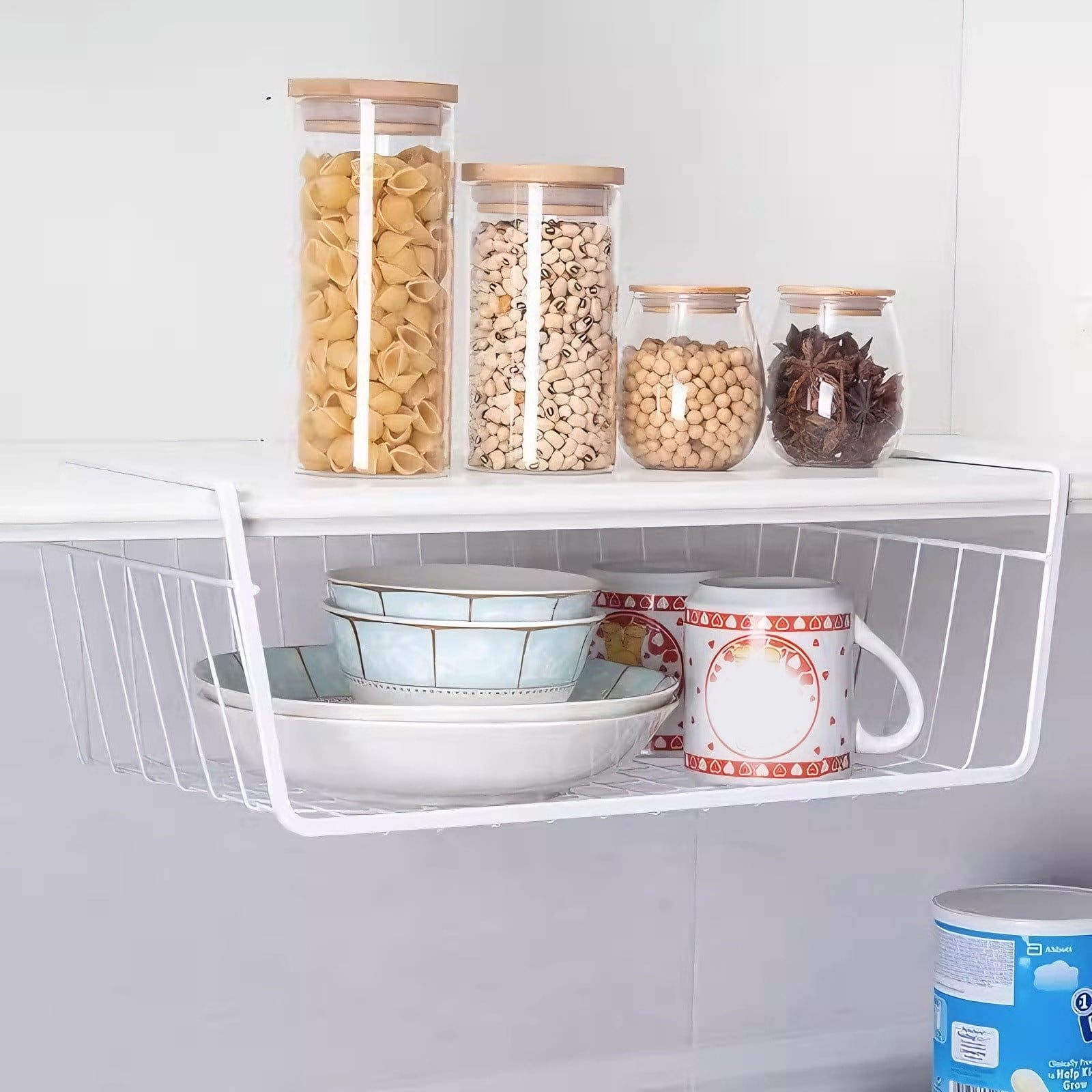 Under Shelf Wire Basket Hanging Storage Baskets, Under Cabinet Add-on ...