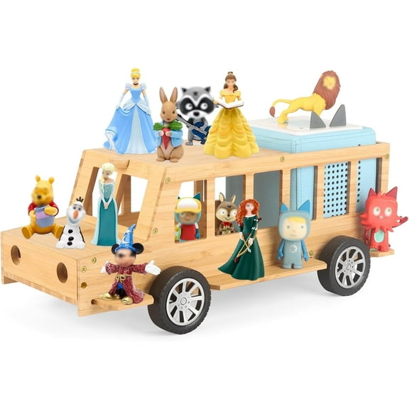 Shelf for Tonie Figures Characters Storage with 35Pcs Adhesive Metal Plate for Creative Tonie Box Magnetic for Wooden Shelf for Kids