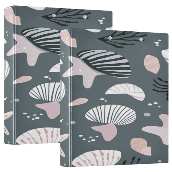 Shell 12.4x10.6in PVC Round Ring Binder, D-Ring 3-Hole, Metal Clip, 200 Sheets