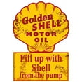 thumbnail image 1 of Shell  22 x 15 in. Golden Shell Motor Oil Fill Up With Shell From The Pump Grunge Plasma Metal Sign, 1 of 1