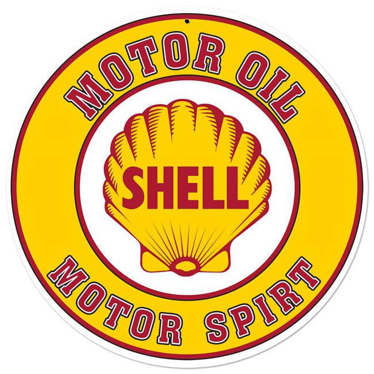 Shell 28 in. Shell Motor Oil Gasoline Satin Round Metal Sign - Walmart.com