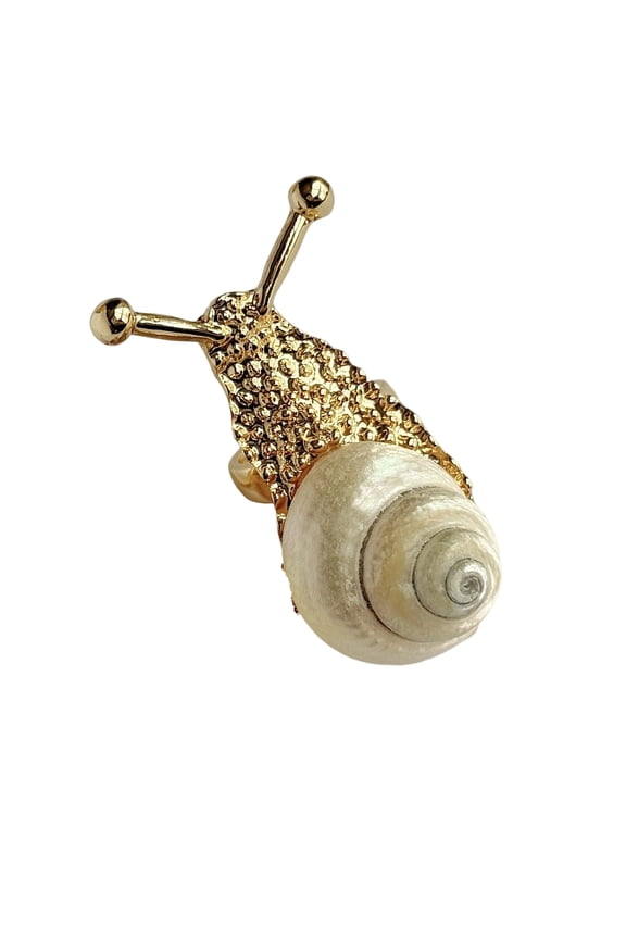 Shell Accented Snail Designs Rings Stylish Resort Jewelry for Beachwear Holiday Event and Daily Use