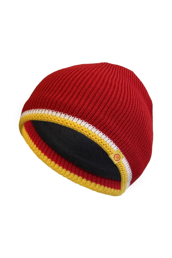 Adult Unisex No Cuff Rib Knit Red Beanie