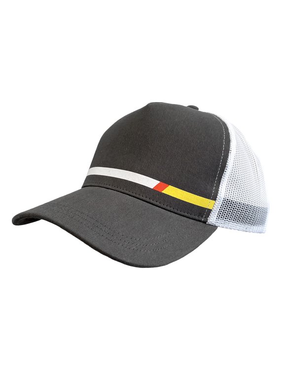 Adult Unisex Trucker Hat With Gray Stripe