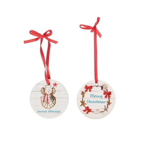 Shell Angel Merry Christmas Ornament Set of 2