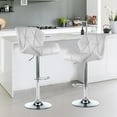 Shell Back Adjustable Swivel Bar Stools, White, Set of 2