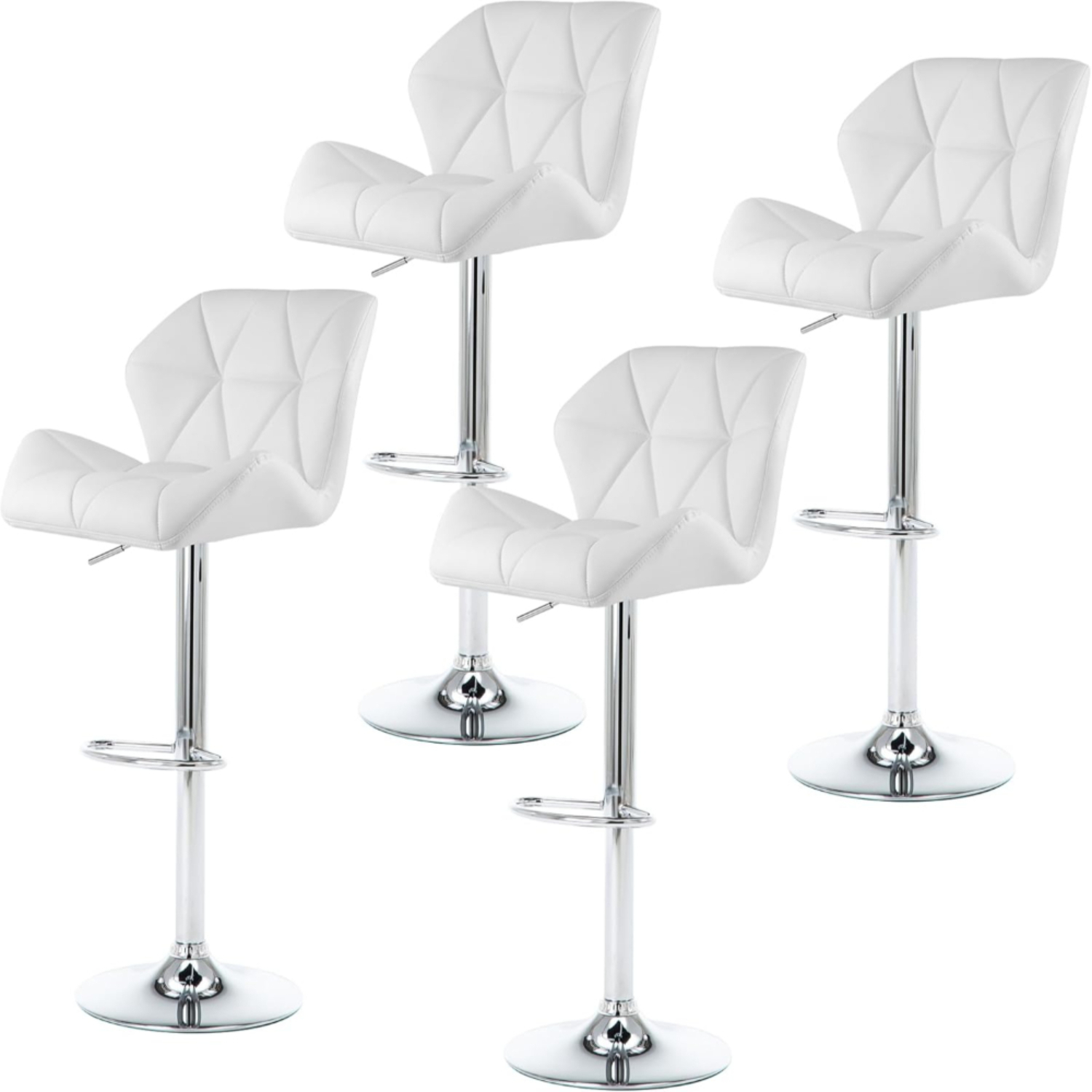 Shell Back Adjustable Swivel Stools Set of 4