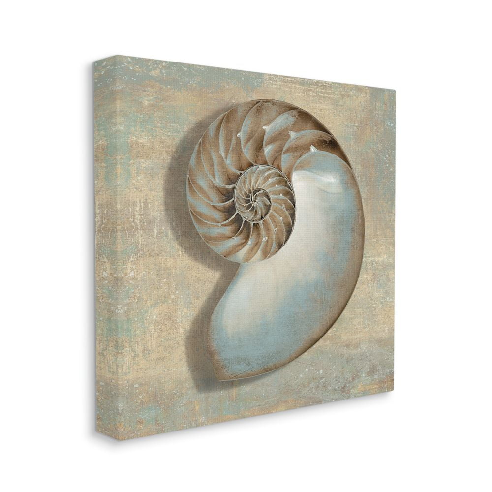 Shell Beach Objects Design Coastal Gallery-Wrapped Canvas Print Wall Art, 17x17