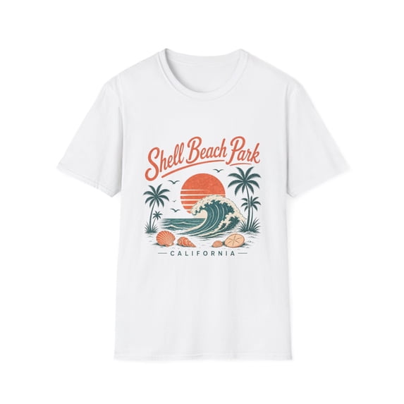 Shell Beach Park California Sunset Wave Scene Graphic T-Shirt - Walmart.com