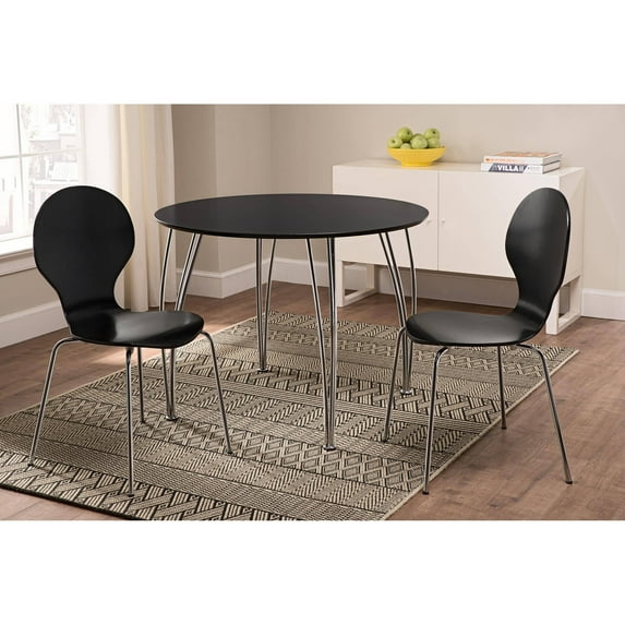 Shell Bentwood Dinette Chairs Multiple Colors, Set of 2, Black