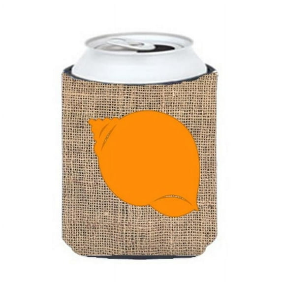 Shell Burlap And Orange Can Or Bottle Hugger