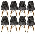thumbnail image 1 of Shell Chair Covers Printed,Mid Century Modern Stretch Chair Slipcover Removable Washable Non-slip Soft Spandex Armless Chair Protector for Living Room Bedroom Kitchen-8 Pcs-D, 1 of 8