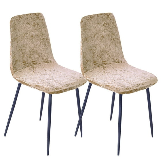 Shell Chair Covers Stretch,Mid Century Modern Dining Chair Slipcovers Removable Washable Anti-Dust Velvet Lounge Armless Chair Protector for Kitchen Living Room-2 Pcs-Gold