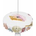 thumbnail image 1 of Shell Coastal Outdoor Tablecloth - 60 Inch Round Dining Table Cover, Watercolor Summer Beach Ocean Nautical Waterproof Outdoor Table Cloth with Umbrella Hole & Zipper for Picnic/Patio/Party, 1 of 1