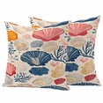 thumbnail image 1 of Shell Coastal Outdoor Waterproof Pillow Covers, Ocean Summer Beach Nautical Coral Decorative Square Throw Pillowcase Sofa Cushion Sham for Patio/Couch/Chair, 26"x26" 2 Pack, 1 of 8