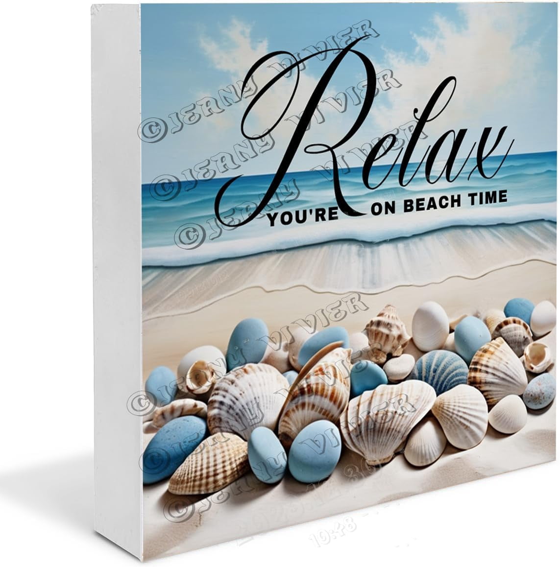 Shell, Conch Relax You're On Beach Time Wooden Box Sign Inspiration ...